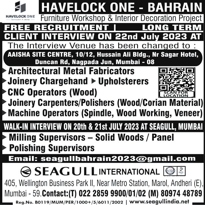 hrd1_seagull's tweet photo. BAHRAIN JOBS
FREE RECRUITMENT
LONG TERM PROJECT
WALK IN INTERVIEW ON 20th &amp; 21st JULY 2023 IN MUMBAI
CLIENT INTERVIEW ON 22nd JULY 2023 IN MUMBAI
.

.

.
#bahrainjobs #mumbaijobs #archiecturalmetalfabricators #upholsterers #cncoperators #polishers #machineoperators https://t.co/Grx2Zszf7L