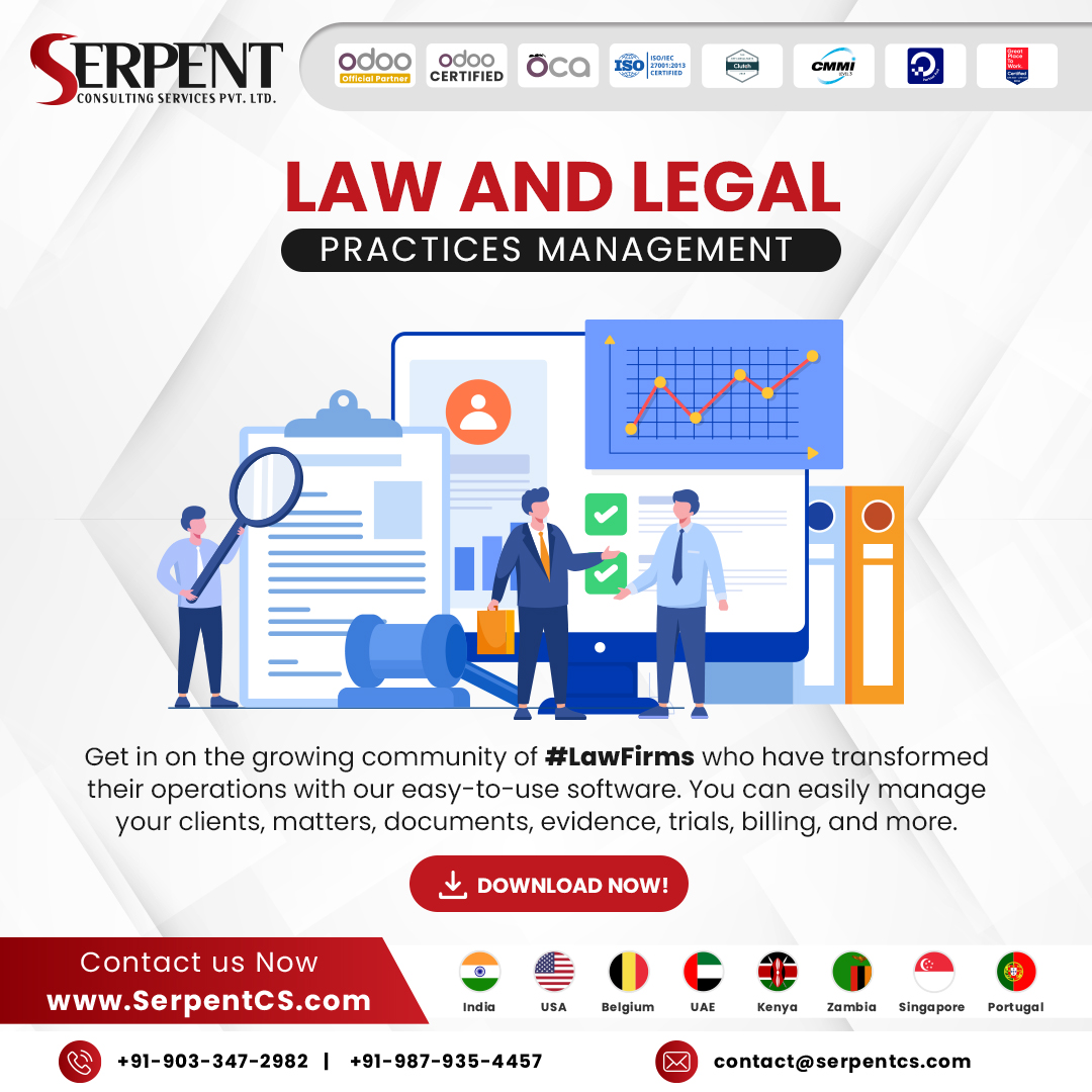 👨‍⚖️#LawERP Management software manages cases, legal documents & client information. Efficient, reliable, & tailored for legal professionals.

🛒Buy Now: bit.ly/app-v16-law-pr…

#LawManagement #LegalManagement #LawPractice #Lawfirmmanagement #Odoo16 #OdooApps #Odoo #ERPSolutions