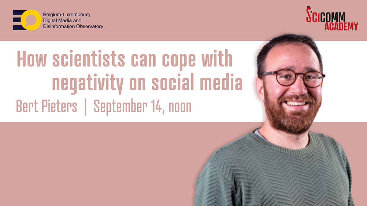SciMingo (@scimingo) on Twitter photo Ever experienced a backlash or degrading comments when posting science on social media? 🤳 😟 In next season's first lunch talk, you will get guidelines on how to cope with that! 💪
All info: scicomm-academy.thinkific.com/pages/how-to-c…
#SciCommACademy #SciComm <a href="/Edmo_Belux/">EDMO Belgium-Luxembourg</a> Ever experienced a backlash or degrading comments when posting science on social media? 🤳 😟 In next season's first lunch talk, you will get guidelines on how to cope with that! 💪
All info: scicomm-academy.thinkific.com/pages/how-to-c…
#SciCommACademy #SciComm <a href="/Edmo_Belux/">EDMO Belgium-Luxembourg</a>