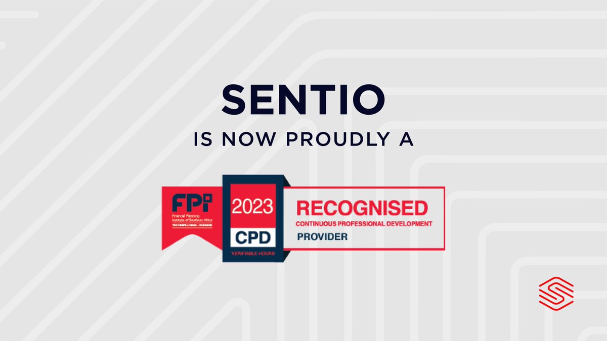 Sentio is proud to announce that we have been accredited as an approved provider of CPD points by the @FPI_SA Going forward all of our relevant content, webinars and presentations could potentially carry verifiable CPD points. #CPDpoints #CPDprovider