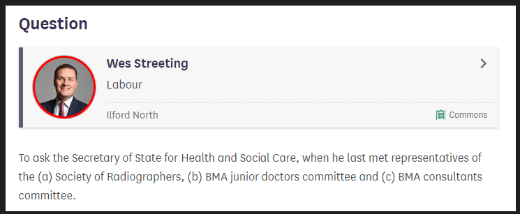 TheBMA's tweet photo. We can answer this one @WesStreeting: you'll see from this letter that Steve Barclay has only met with Consultants once in 7 months. He's also only met the junior doctors three times. It's time for @SteveBarclay to get serious and start properly negotiating. https://t.co/a1m8DlBjTZ