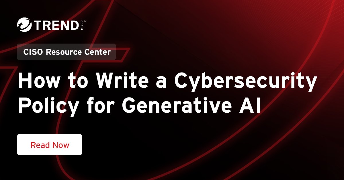 simonryoung1's tweet photo. The pressure is on to roll out generative #AI #security policies that can mitigate very real and present risks. Discover how from @TrendMicro: https://t.co/BB6pwFC1Es https://t.co/AfZpR4IOF8