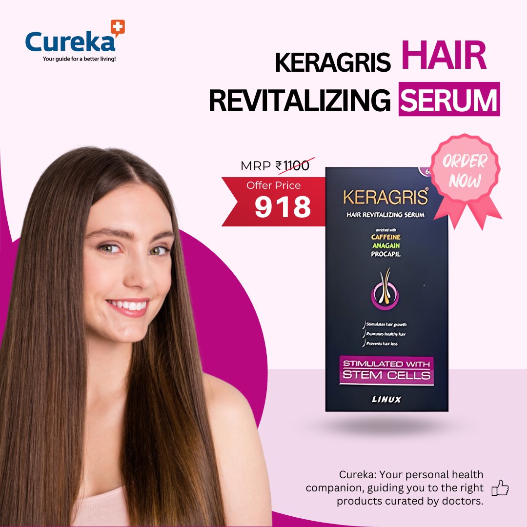 CurekaOfficial's tweet photo. Keragris hair revitalizing serum
Stimulate hair growth
.
Buy it Now-https://t.co/sf4CNuyTOO
.
#hairserum #hairlosssolution #hairlossprevention #hairgrowth #healthyhaircare #haircare #haircareproducts #revitalizingserum #hairfallcontrol #hairfallsolution #Cureka #bangalore #india https://t.co/4M9crNGrpC