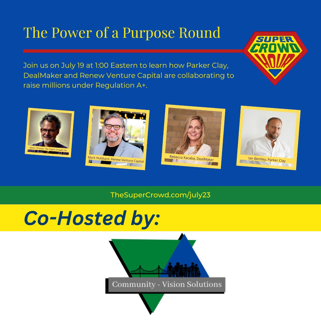 Register for #SuperCrowdHour and get 50% off with this link: events.humanitix.com/supercrowdhour… #ImpactCrowdfunding #DiverseFounders #SocialEntrepreneurs #CommunityCapital #ImpactInvestors #RIC #InvestmentCrowdfunding