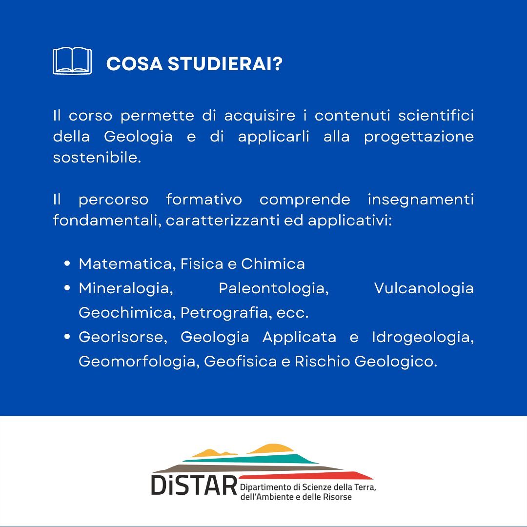 Scienze_Terra's tweet photo. Cosa si studia nei corsi di laurea triennale e magistrale di GEOLOGIA?
Scopri di più sulla nostra offerta formativa: https://t.co/xgMicueJug
STUDIA
ESPLORA
VIVI
#geology #geologia #nature #science #biologia #earthscience #geologystudent #unina #distar #wild #exploration https://t.co/dA3xIFfhnR