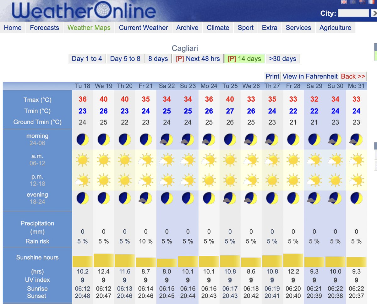 Brit_heritageSE's tweet image. But in reality...temperatures are well below average across N Europe, no records globally broken and summer proceeds as normal. The 46C the BBC &amp;amp; Sky are forecasting for Cagliari in Sardinia turns out to be 36C. Hot but not unduly so. The only extreme is the #ClimatePropaganda