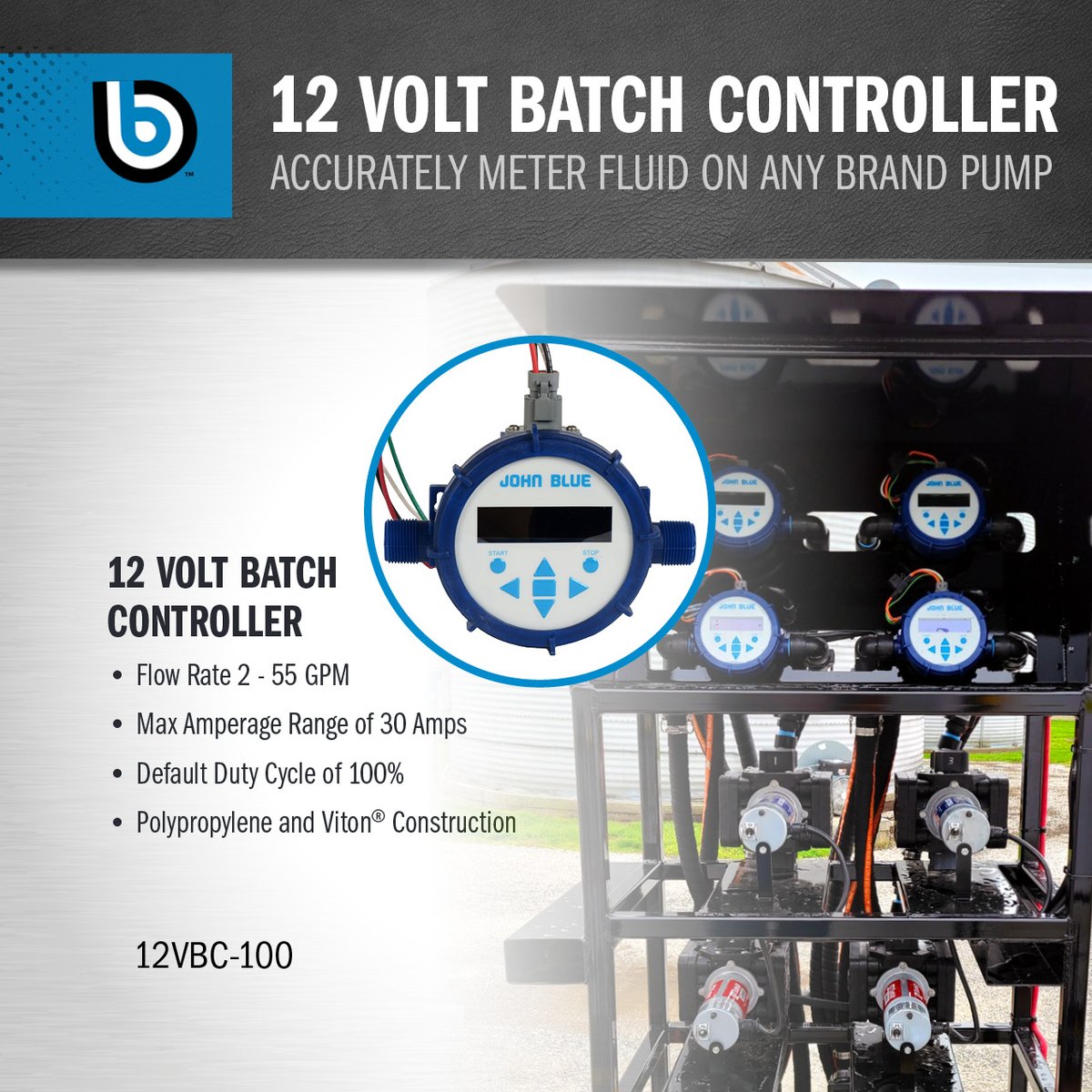 JohnBlueCo's tweet image. The John Blue 12 Volt Batch Controller accurately meters fluid on any brand pump for farm, lawn, and co-op! Versatile meter is ideal for low-volume transfer.
Watch now: youtu.be/6Cogiz4U5qQ
#johnblue #batchcontroller #lowvolumetransfer