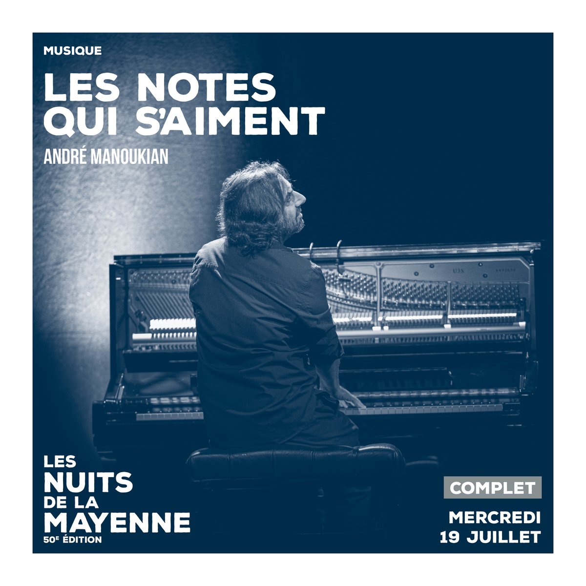 🦩 COMPLET🦩 Le spectacle de demain "Les notes qui s'aiment" par <a href="/AndreManoukian/">Andre</a>
est désormais complet ! 🤩 Il n'y aura pas de vente de billets sur place. 

Tous les autres spectacles sont encore disponibles à la réservation, sur nuitsdelamayenne.com !
#50ansNDLM #NDLM2023