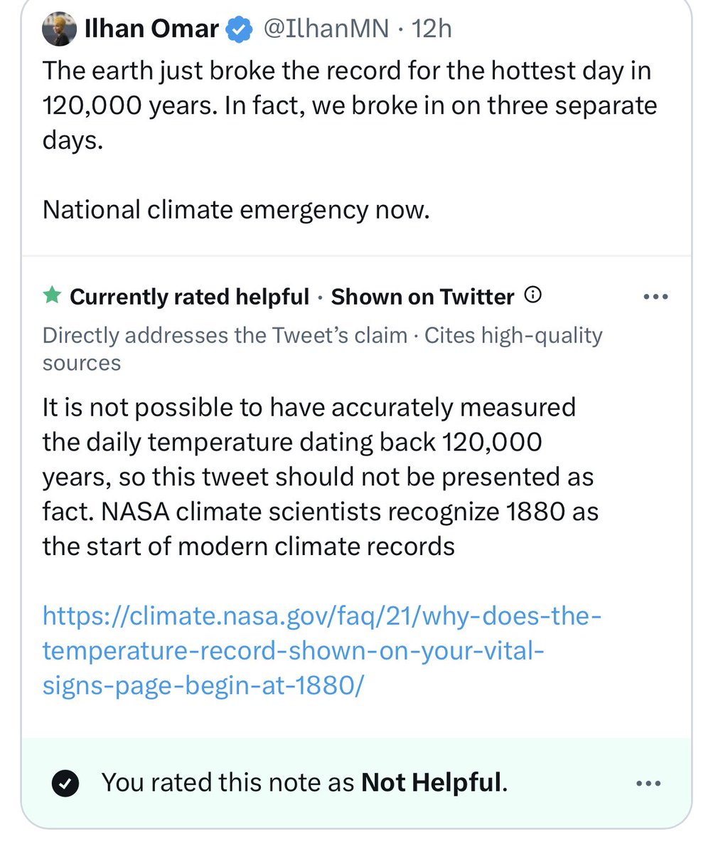 Lol. This site now adds notes with climate denialism. God this place has fallen.