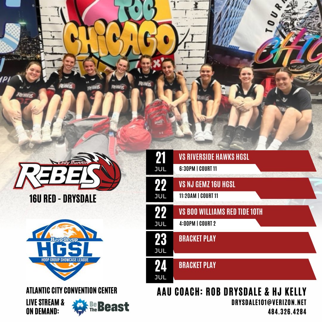 Rebels 16U Red team had a great showing in Chicago last week.  They are RUNNIN to <a href="/hgsl_girls/">Hoop Group Girls</a> Championship Weekend in Atlantic City. Schedule ⬇️⬇️