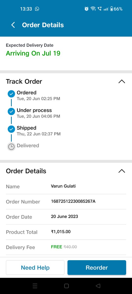 VarunSfdc's tweet photo. Yet somehow when you cancel, you do not give the Cutomer the money back, there is nowhere I can track the refund status. It's been a month I ordered from your app and I did not got my money nor the Ordered Items [I don't need ordered Items, I just need my money back] https://t.co/vsxfmJ5GeC