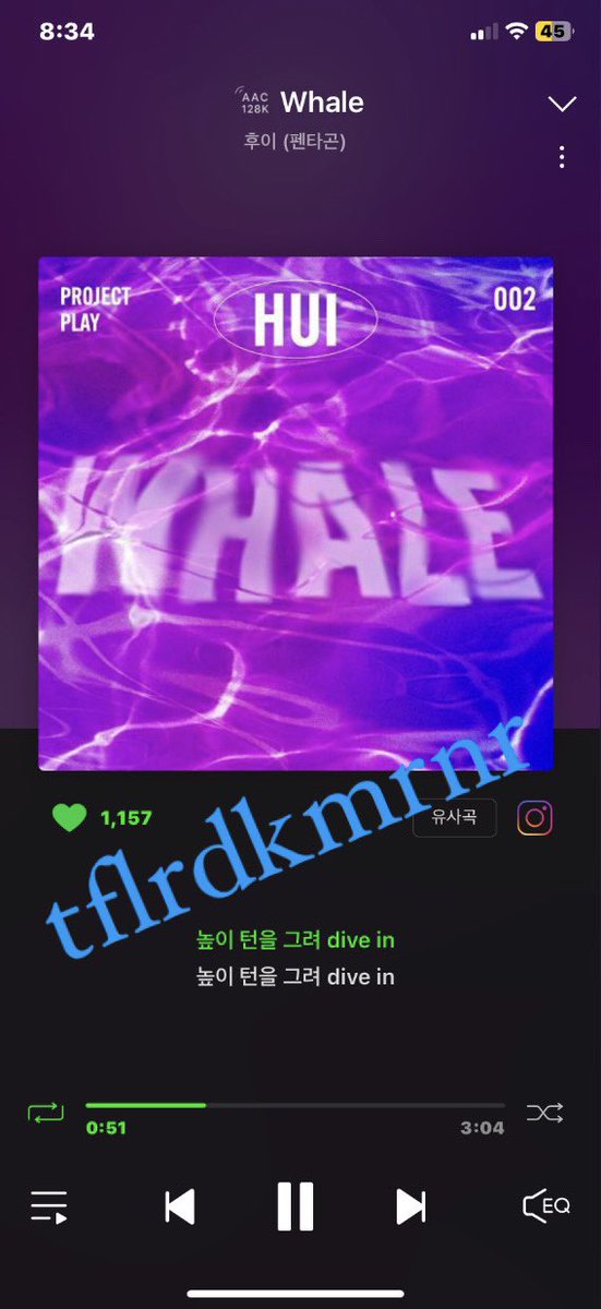 tflrdkmrnr's tweet photo. #매일이_후이의_웨일
멜론스밍인증 !! https://t.co/PY7P4h7ea3