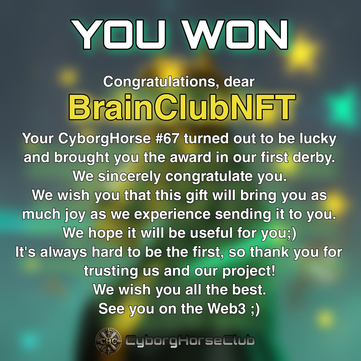 🤩It's arrived🤩
The gift for our first winner in our first #derby has finally arrived.

🎊Congrats again <a href="/brainclubnft/">Brain Club | NFT</a> 🎊

Tell us all how you felt when you received your package? 🤩

x.com/brainclubnft/s…

#NFTgang #NFTCommunity #NFT #nftcollectors #MDpower #Web3 #NFTshills