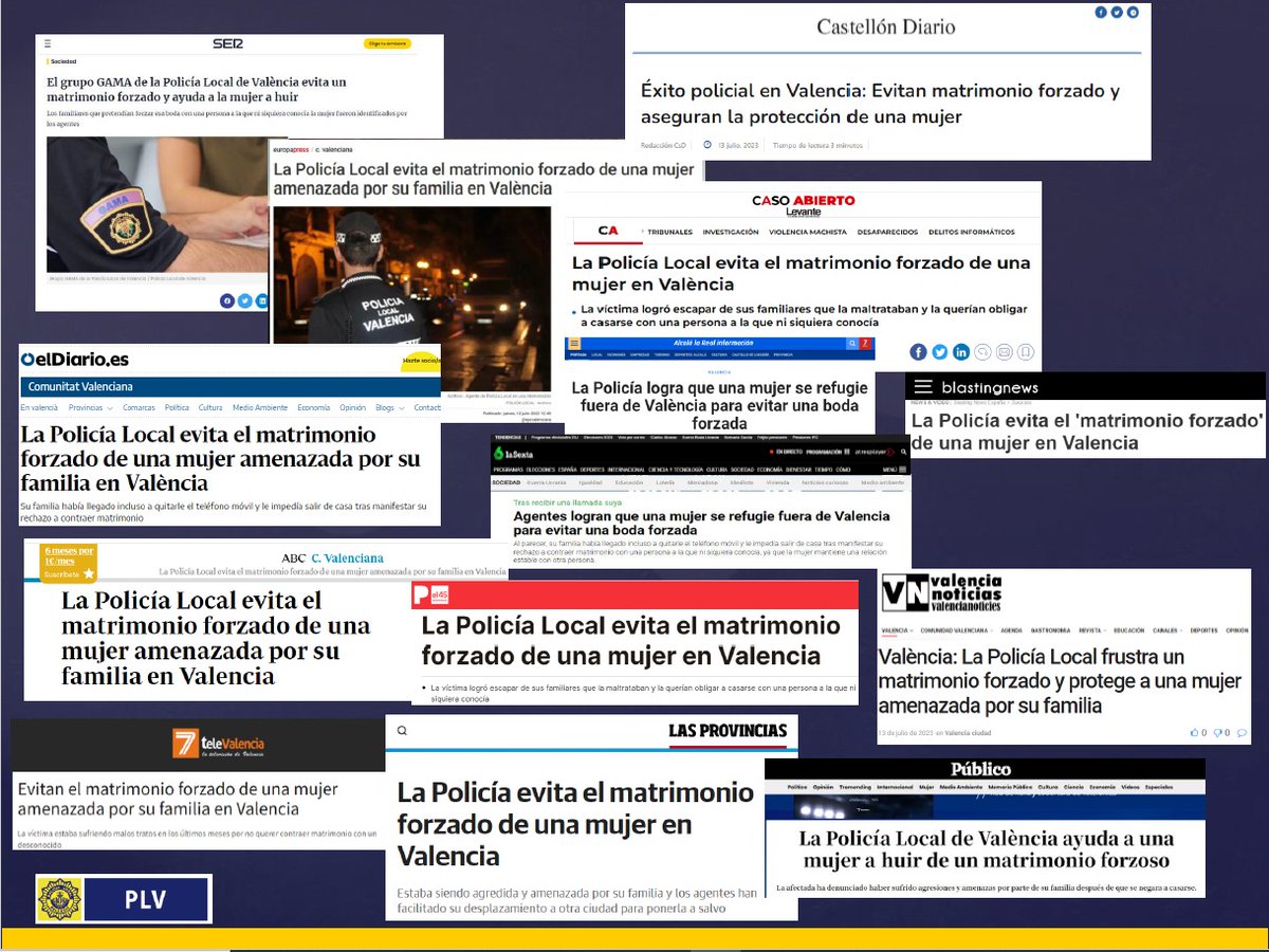 policialocalvlc's tweet photo. La Policia Local de València va aconseguir evitar la setmana passada un matrimoni forçat i el grup GAMA va protegir la dona que pretenia casar la seua família sense el seu consentiment

Gràcies a tots els mitjans de comunicació per la vostra difusió i la conscienciació. https://t.co/IETRppPiWI