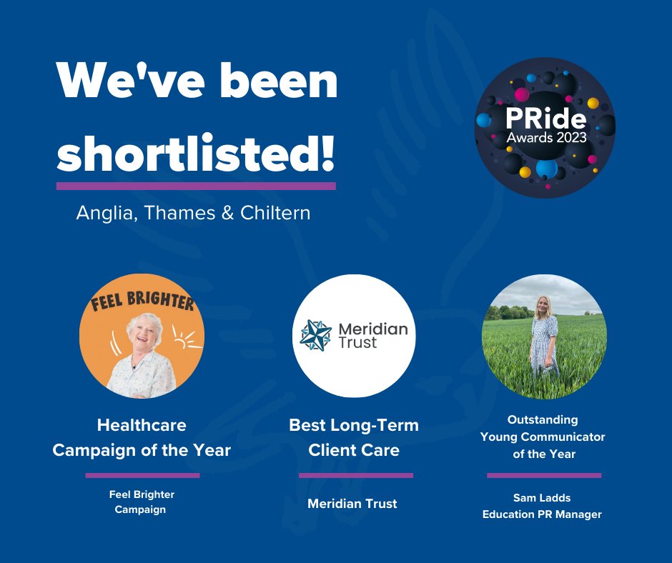 A morning of celebration here at Athene!

We've been shortlisted for 3 <a href="/CIPR_Global/">Chartered Institute of Public Relations</a> Pride Awards in our region 🎉 including Best Healthcare Campaign with our friends <a href="/SpeedAgencyUK/">Speed Agency</a> 
 
Let's hope for success at the awards in September 🤞

#PRideAwards #PR #Marketing