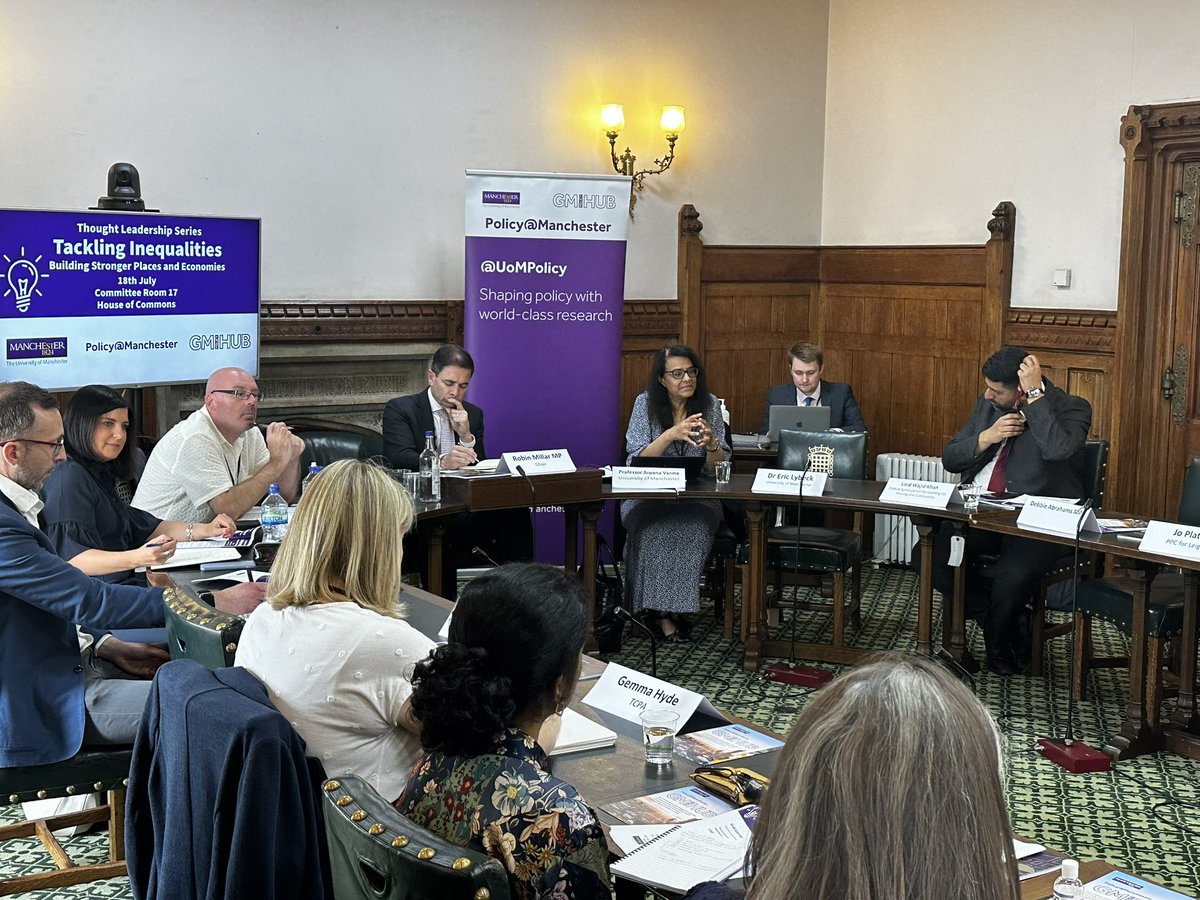 Professor Arpana Verma speaking next about how inequalities drive huge variations in health outcomes across the country <a href="/UoMPolicy/">Policy@Manchester</a>