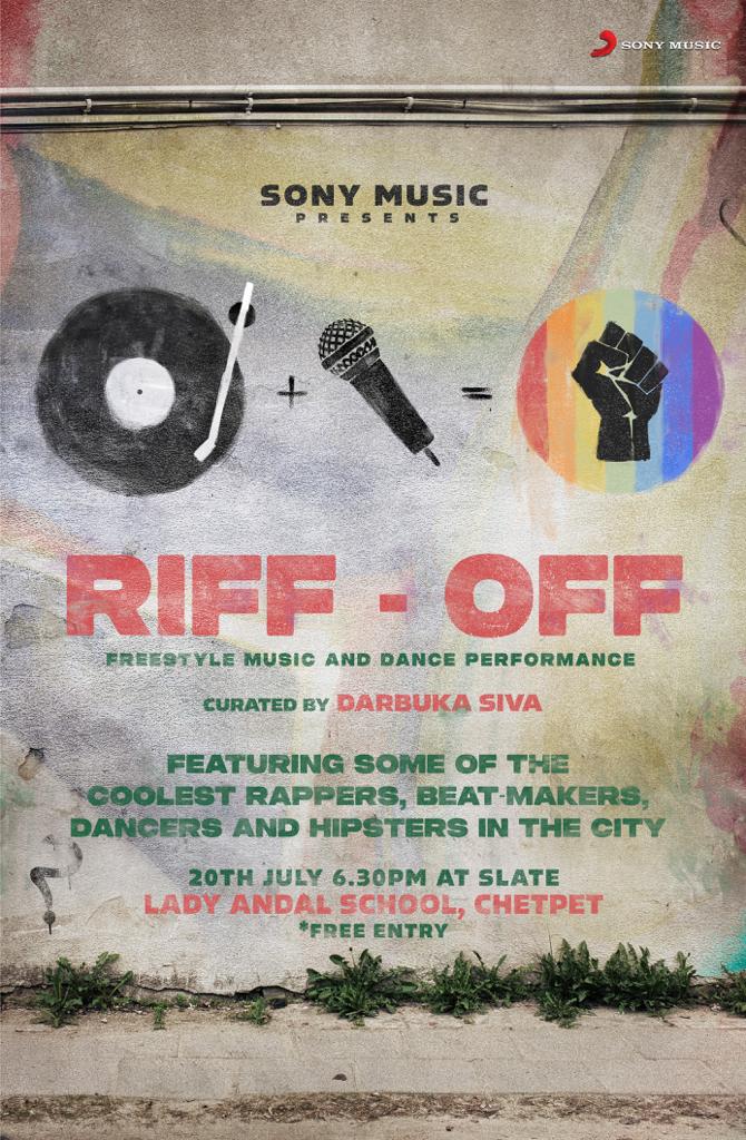 sidhuwrites's tweet photo. A musical and dance night!
#RiffOff curated by @DarbukaSiva on 20th July at 6:30PM!
Join the fun with @kishendas @being_prod @SharonShilvi @MallikaArjunDOP @UnitedGroovesD @aaditmaran @SonyMusicSouth.
#AayahSong #AayahSuttaVada #Aayah #NeoFable @teamaimpr https://t.co/EF5MBwE5I8