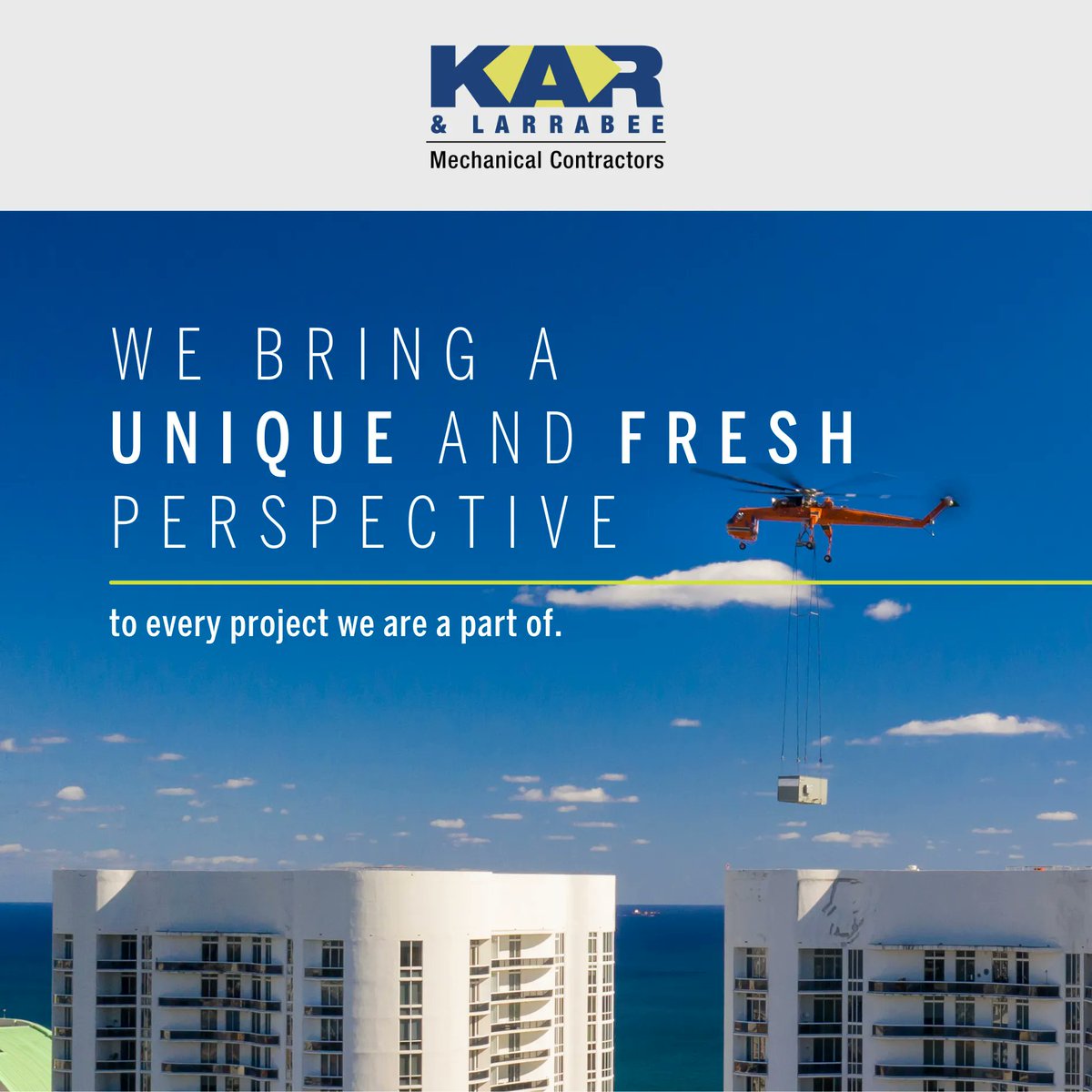 KAR & Larrabee brings a unique and fresh perspective to every project which has allowed us to become a trusted and valued partner to companies and corporations throughout Florida.

Learn more about us at buff.ly/3Kdr8ql 

#KARLarrabee #mechanicalcontractors