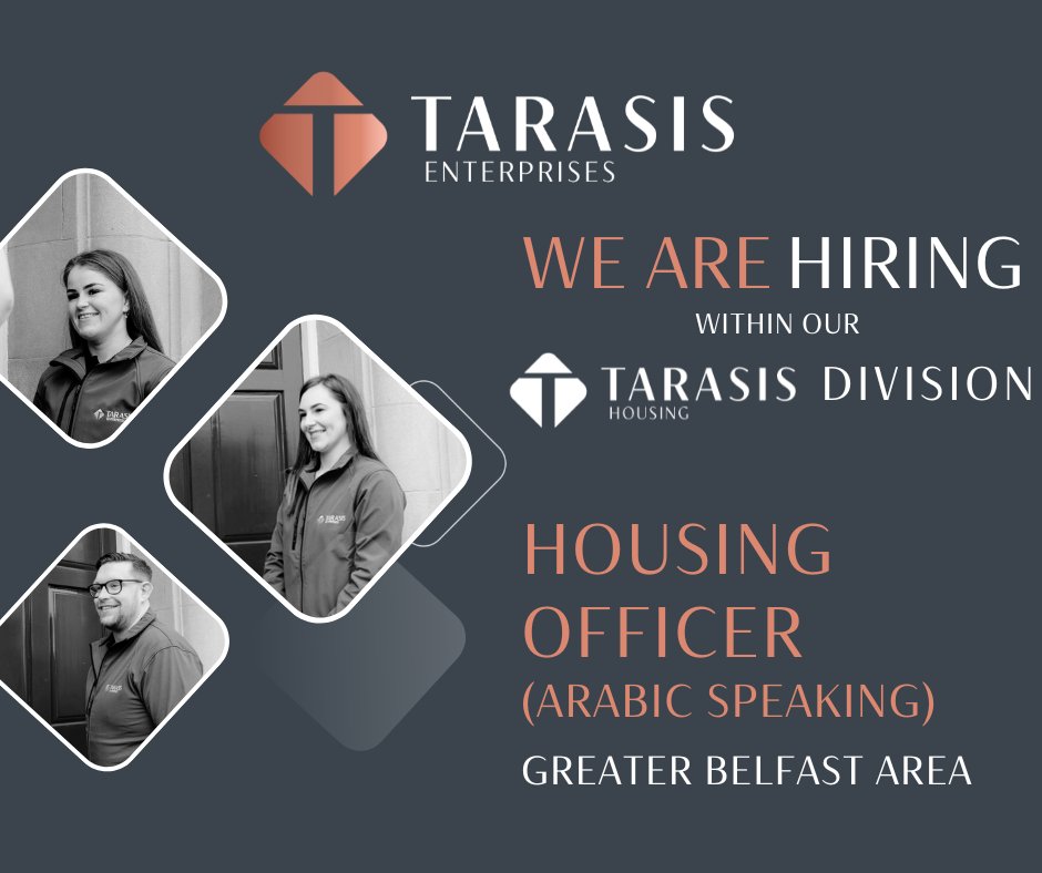 We are hiring! careers.tarasis.com/job/425050 #HousingOfficer #ArabicSpeaking #GreaterBelfast #HousingManagement #PropertyStandards #HealthAndSafety #Maintenance #TarasisHousing #JobOpportunity <a href="/mairead_mackle/">Mairead Mackle</a>