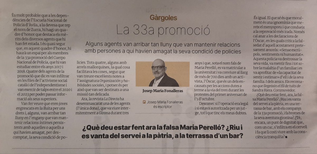 fonalleras's tweet photo. La poli infiltrada i el cuc al cervell https://t.co/87OXWiLCdg