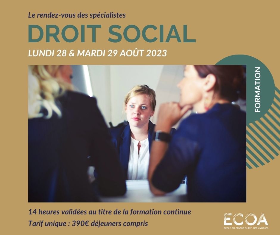 Il reste encore des places pour le séminaire droit du travail à l'ECOA.

Vous êtes spécialiste de la matière et vous souhaiter continuer à approfondir vos connaissances ?

Retrouvez le programme et inscrivez-vous sur avocats-ecoa.fr