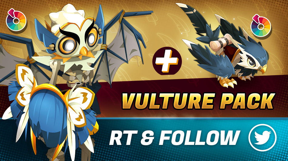 DOFUSTouch_EN's tweet photo. 🦅 Spread your wings with the Vulture Pack! RT+Follow for a chance to win one! 
🔗 https://t.co/xKqdbmnLe2 https://t.co/C3lTEBwN2P