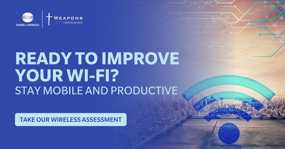The best way to improve your current solution is to find out what is causing the problem, and that starts with a complete Wireless Assessment. Click the link above to get started!
info.itweapons.com/wireless-netwo…
#wirelessnetwork #wifi