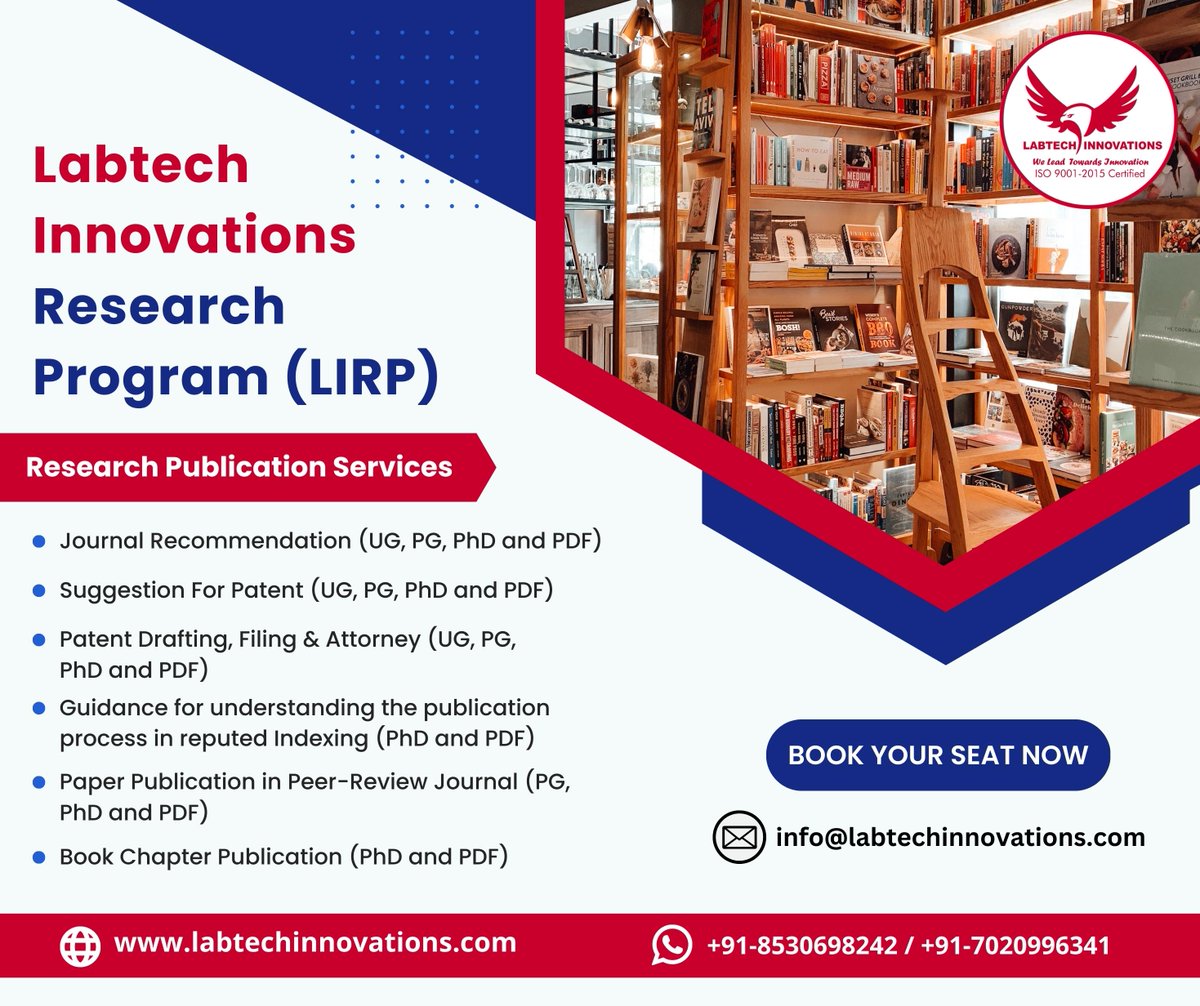 labtechinnova's tweet image. Book your spot now! email us at info@labtechinnovations.com #researchprogram #Undergraduate #Postgraduate #PhD #doctoralstudent  #researchpublication #UGPrograms #PGPrograms #PhDProgram #doctoralprogram