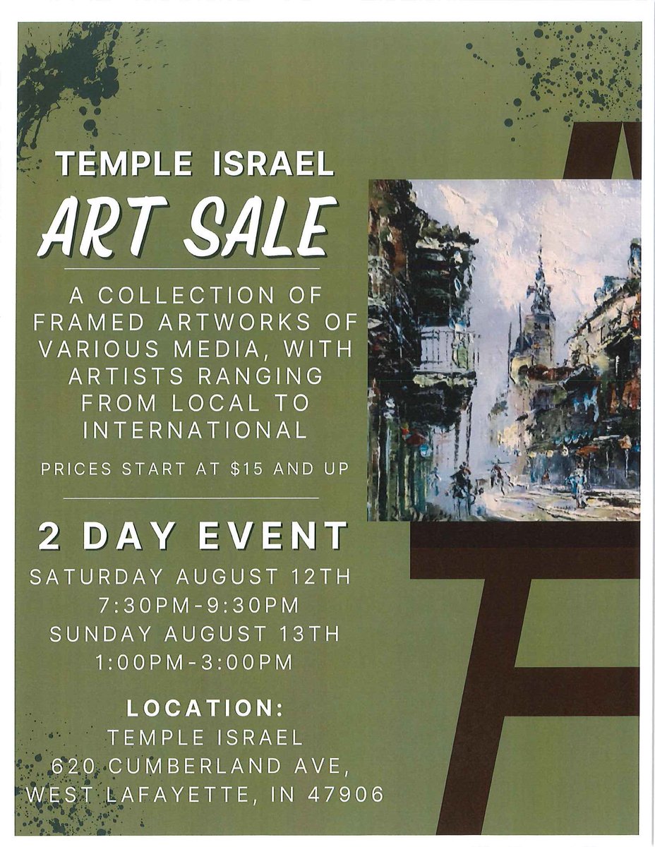 TempIsraelwlaf's tweet photo. Our Art Sale will feature framed art of various media. You won’t want to miss! https://t.co/0UTPw3dgbt