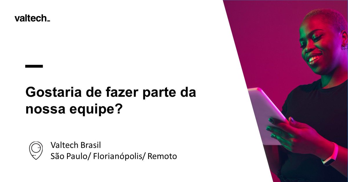 Venha fazer parte do nosso time no <a href="/ValtechLatam/">Valtech LATAM</a> 
Business Development Manager lnkd.in/dWqq6gUQ
✔ Inglês Avançado/Fluente
✔ Disponibilidade de viagens
 
IT Engineer - lnkd.in/d9R9KDcW
✔Inglês Avançado/Fluente

🚀🤩 Estamos te esperando! lnkd.in/d7grz3q