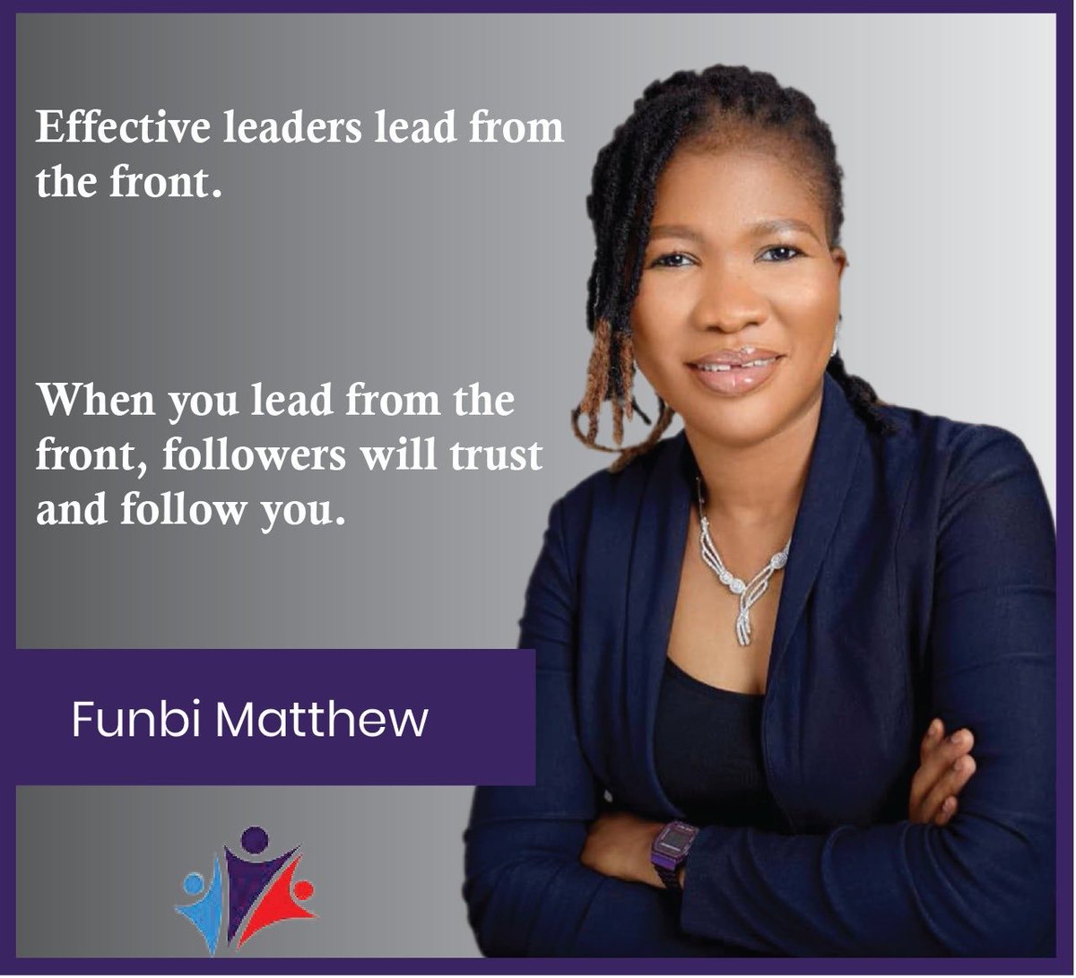 funbi_matthew's tweet photo. Effective leaders lead from the front. 

When you lead from the front, followers will trust  and follow you. https://t.co/6ex4Uf5eG8