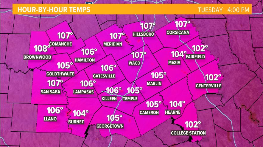 KCENWeather's tweet photo. Well, these triple digit temperatures are taking a real toll on our electric bills as they refuse to go away. At least I have the chance for some relief in the extended forecast, as long as the models hold true. https://t.co/1lwIFxf7uY https://t.co/PEGLVwownk