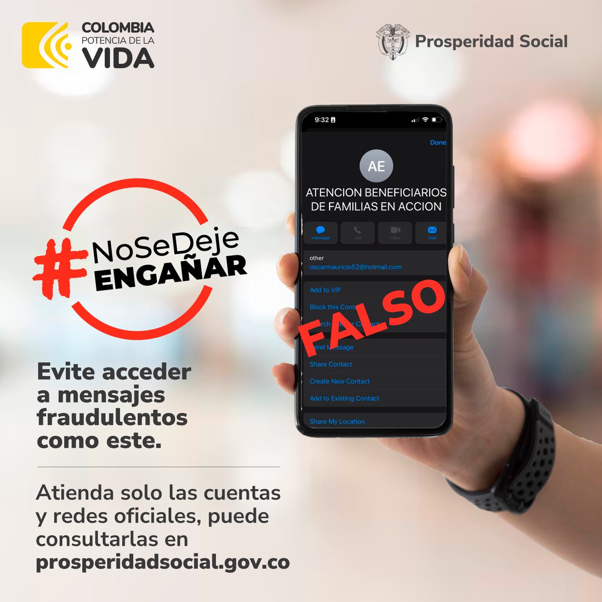 ProsperidadCol's tweet photo. En @ProsperidadCol nunca le exigiremos dinero por los trámites con los programas sociales. La comunicación no la realizamos por grupos de WhatsApp. #NoSeDejeEngañar y consulte siempre la información en nuestra página https://t.co/8RUZGfz9Iw y demás canales oficiales. https://t.co/1t6tBMsgay