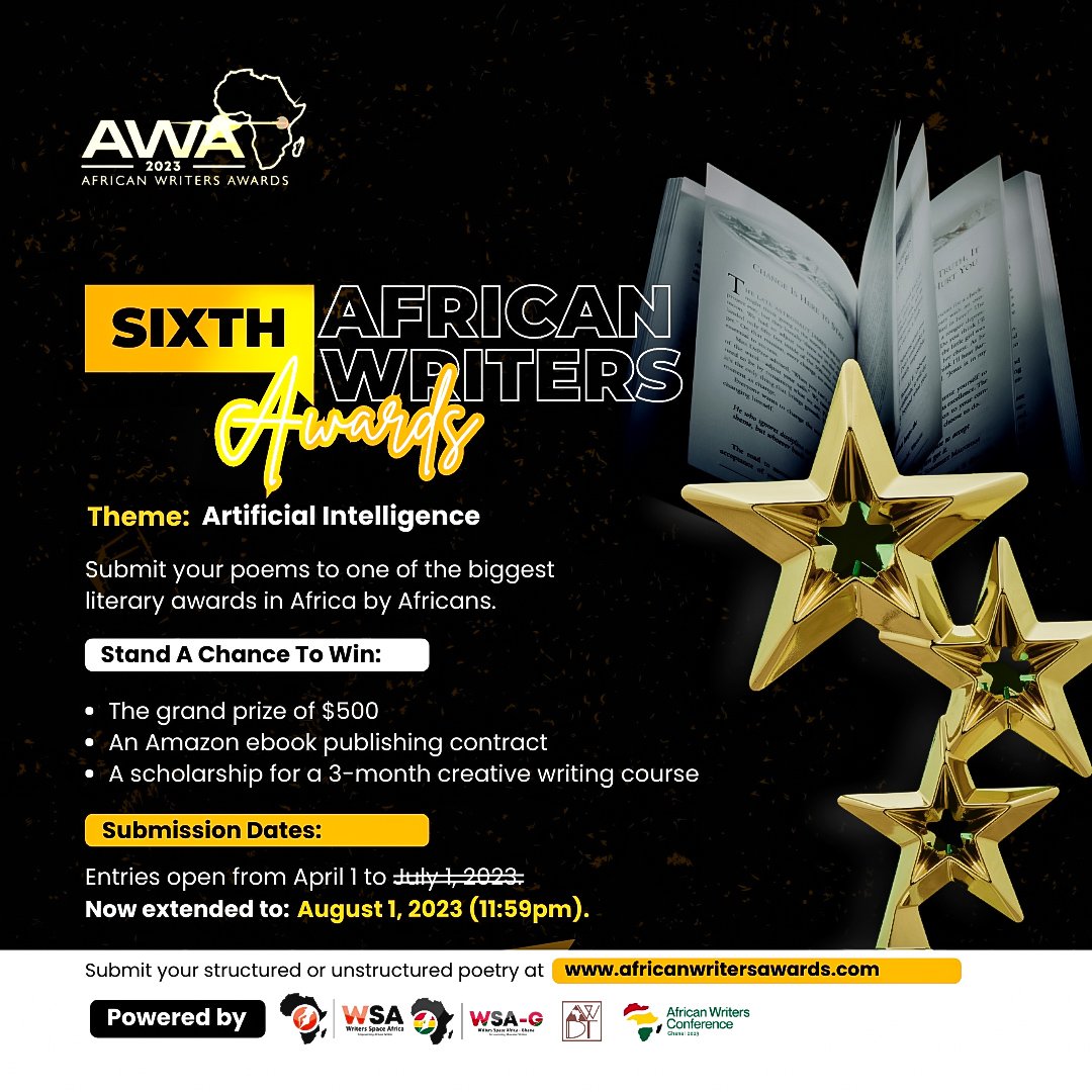 AWC2025's tweet image. You spoke and we listened!

The closing date has been extended until August 1.

Stop making excuses, do submit.

#awc2023
#AWA
#Wakini
#AWTA
#ghana