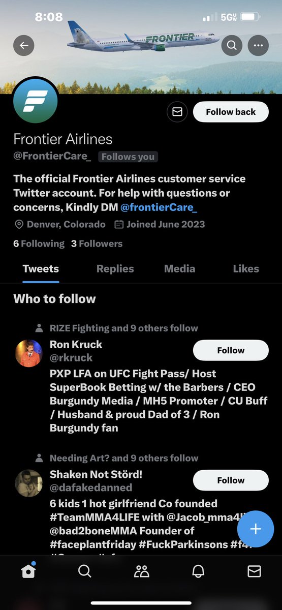 mmajocelyn's tweet photo. Fake !!! Watch out people. @FrontierCare @FlyFrontier 

Fake customer service account. Calling customers from @WhatsApp and texting customers https://t.co/9sA7KyuCBs