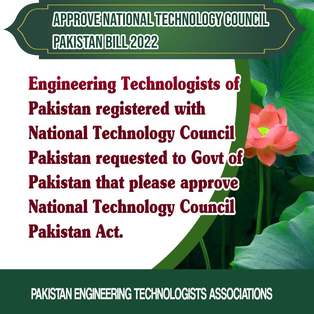 Don't be blackmailed! We call on the stay strong and not succumb to the pressure tactics of Pakistan Engineering Council (PEC). Justice must prevail, and the #NTCAct_in_Cabinet should be approved to empower engineering technologists and advance technology education
@YETA_Pakistan