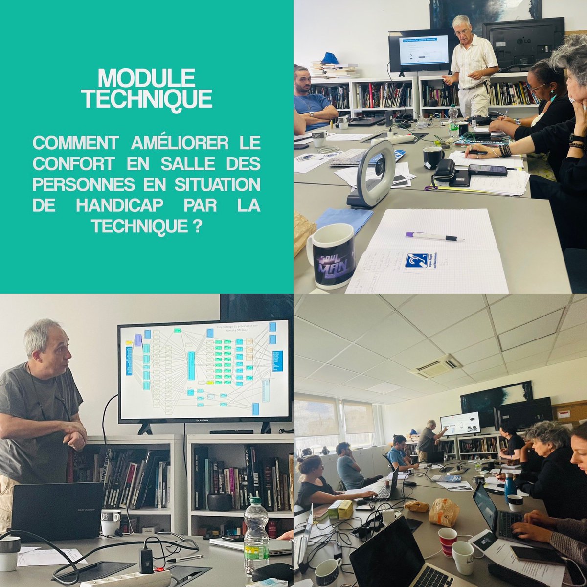 Inclusiv_cinema's tweet photo. Premier module dédié à la technique de cette première formation qui vise à améliorer l’accessibilité de nos salles de cinéma en partenariat avec @cstis_cinema soutenu par @Retourdimage et @cine_sens 

Avec Eric Gernigon, le Studio des Ursulines &amp; Paul Mousny https://t.co/XSfbYyobFl