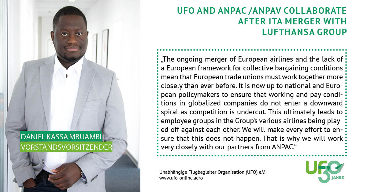 UFO and ANPAC/<a href="/info_anpav/">ANPAV, Associazione Professionale</a> have recognized that cross-border coordination of trade union work is essential in order to respond to cross-border structures in the airline world. Press release 👉 t.ly/rEroG