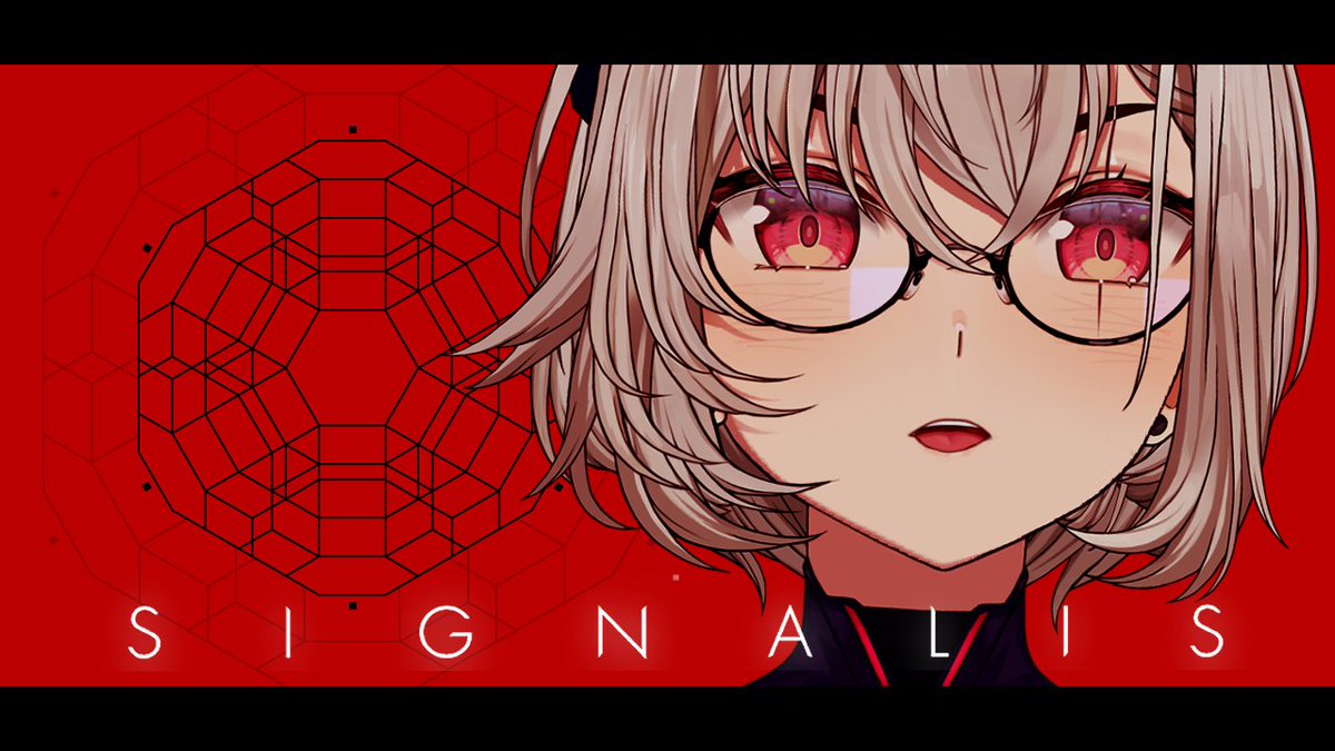 1girl glasses red eyes red background solo letterboxed short hair  illustration images