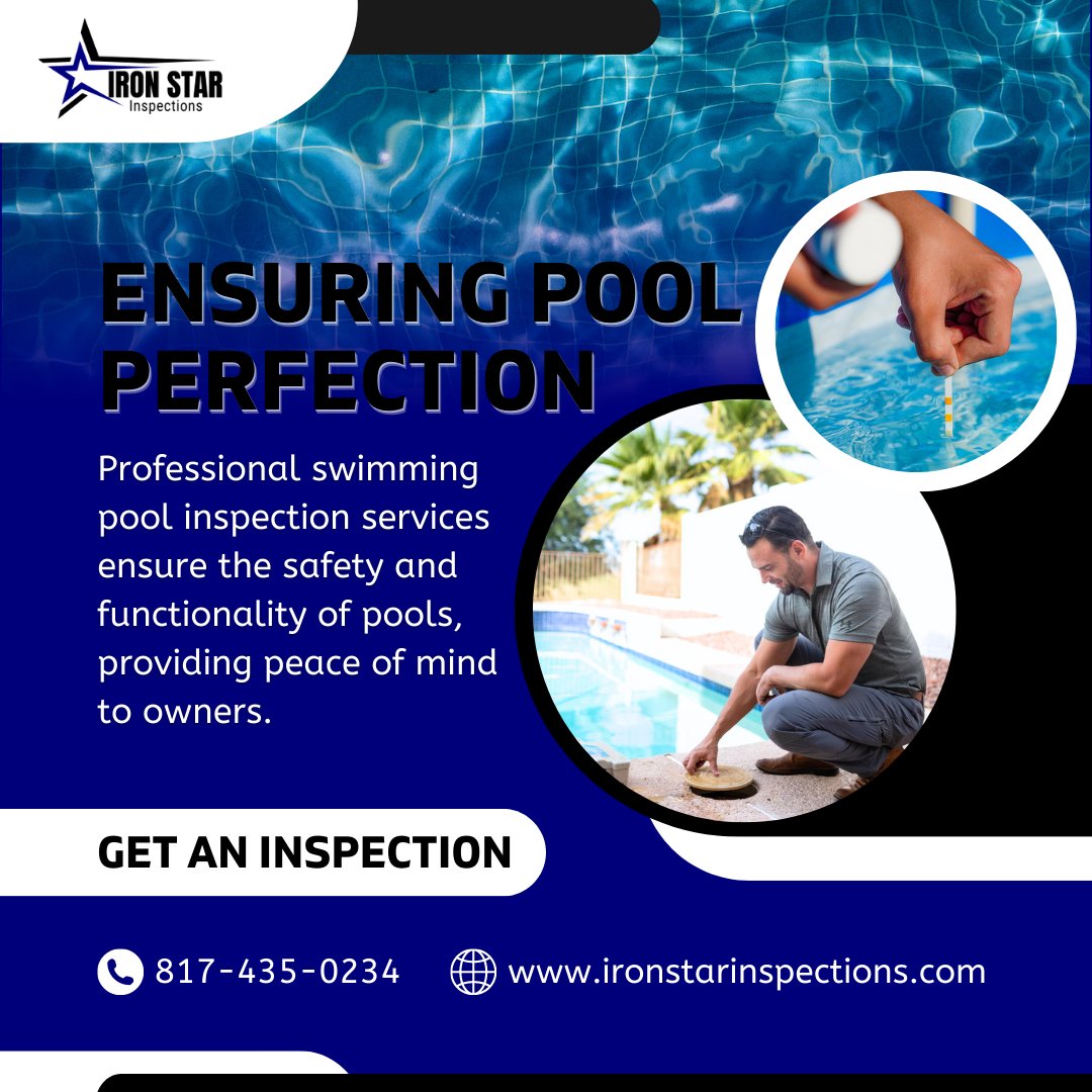 InspectionsIron's tweet image. Dive into peace of mind with Iron Star Inspections' thorough pool inspection services! With our keen eye for detail, we ensure your pool is in optimal condition for enjoyment and relaxation. Make a splash with our exceptional service! 🏊🔍💦 #PoolInspections #SwimWithConfidence