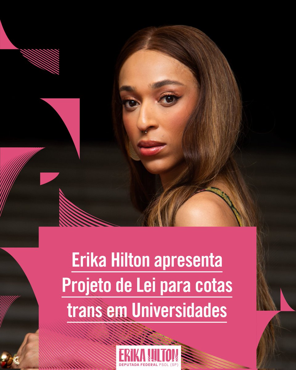 🏳️‍⚧️ COTAS TRANS: UMA NECESSIDADE

Apresentei um Projeto de Lei para que sejam implementadas nas Universidades Federais cotas pra transexuais e travestis.

👉🏾 A medida visa combater crueldades históricas que nos atingem: 90% das pessoas trans vivem da prostituição.

👉🏾 Mesmo sendo