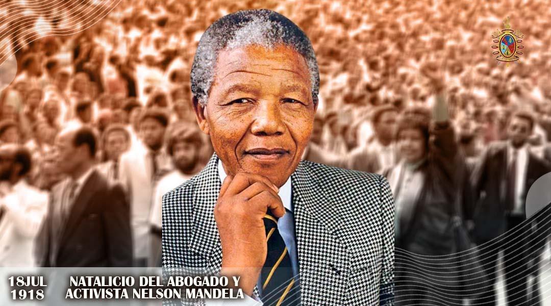 🗓️ #18Jul | Hace 105 años, nació Nelson Mandela, activista y político sudafricano que luchó firmemente contra el régimen del Apartheid, siendo encarcelado durante 36 años. Tras su incólume resistencia, en 1994, el pueblo lo elige Presidente. ¡Honor y gloria a la lucha de Mandela!