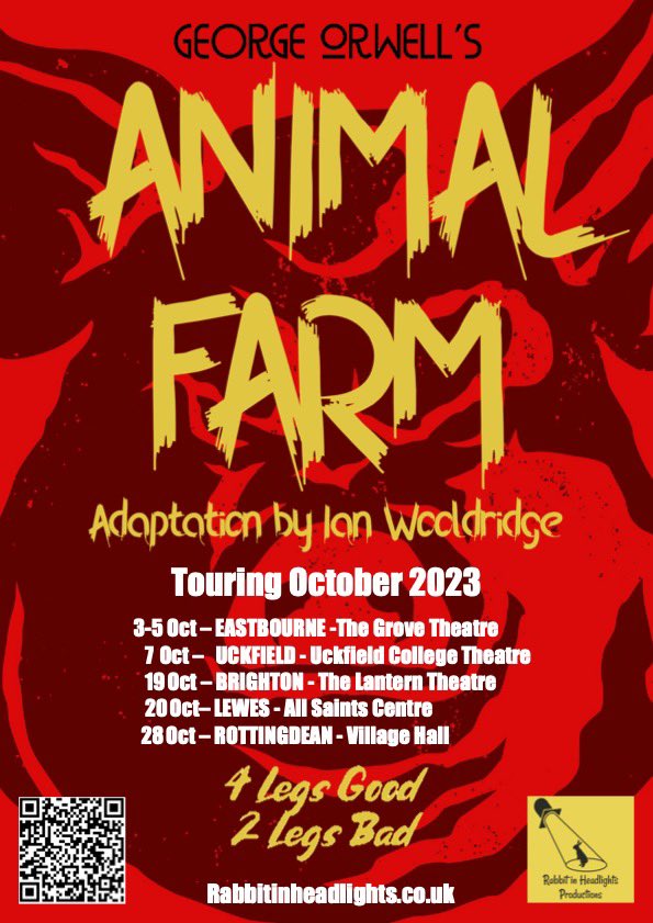 Excited to announce our tour this Autumn #sussex #theatre #georgeorwell
#orwell