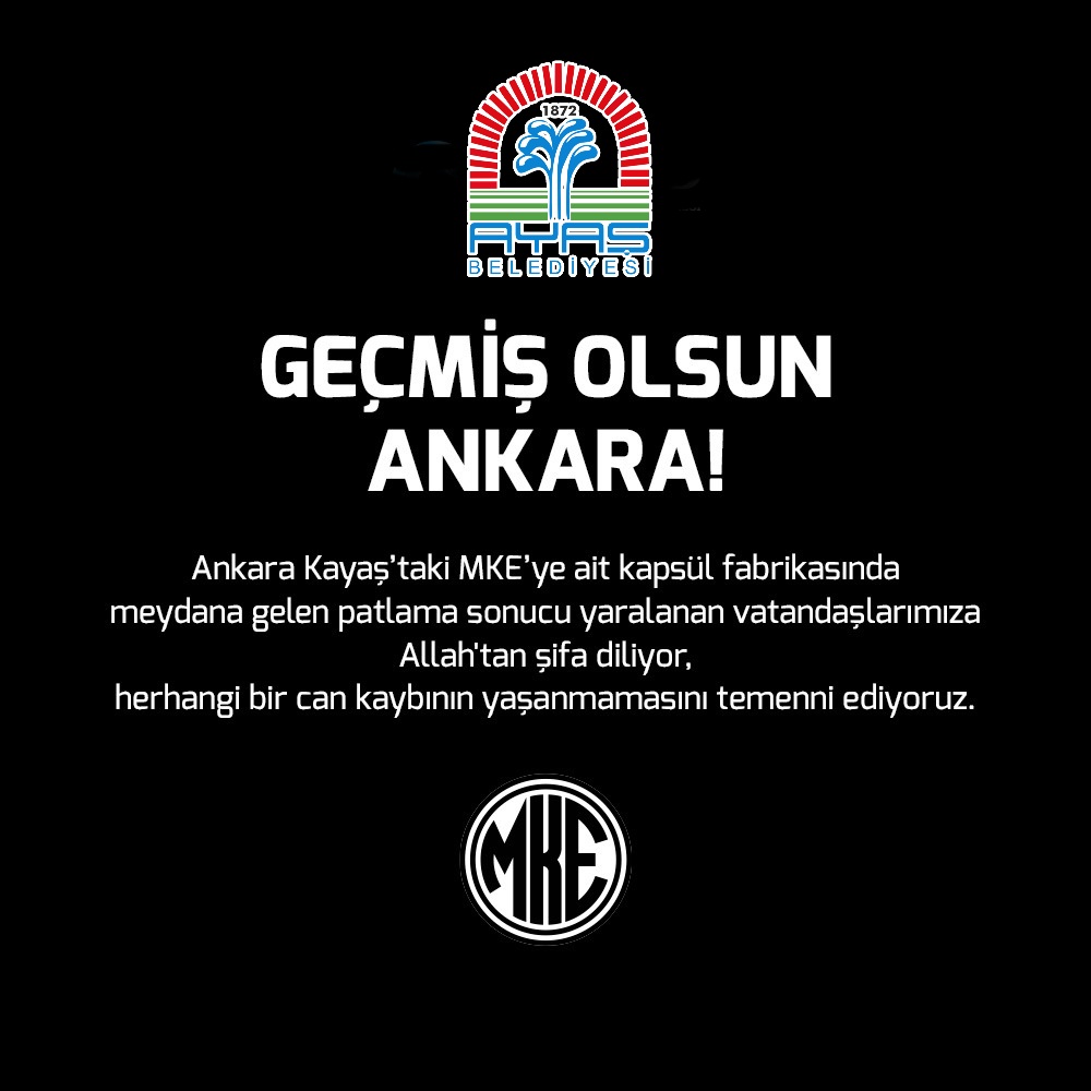 Geçmiş olsun #Ankara…

Mamak ilçemizdeki Kayaş Makina Kimya Endüstrisi Kapsül Fabrikası’nda meydana gelen patlamada yaralanan emekçi kardeşlerimize geçmiş olsun dileklerimi iletiyor; Allah’tan acil şifalar diliyorum.