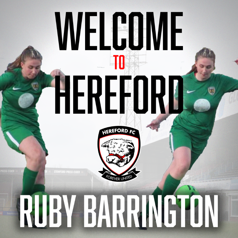 HerefordFC's tweet photo. Welcome to Edgar Street, Ruby! 🏟️

Read more about the women's new centre half below 👇
#COYW | #WelcomeRuby