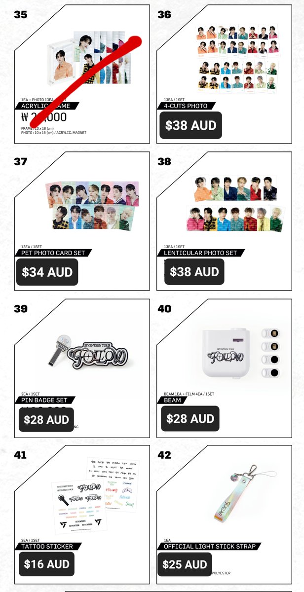 kidultspace's tweet photo. DETAILS (thread):

AU AUSTRALIA GO 🇦🇺 / HANDCARRY FROM KOREA

SEVENTEEN TOUR FOLLOW TO SEOUL OFFICIAL MERCH.

Listed prices exclude postage.

Shipping from Sydney: 1st August https://t.co/0bHfadl2nx