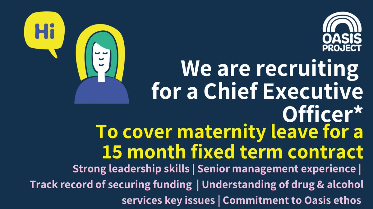 Oasis_Project_'s tweet photo. 🔈BIG NEWS
We have an amazing opportunity for someone looking to lead a #Brightoncharity that supports women with drug or alcohol problems and their families.
https://t.co/PSwxUWMmr1
Closing date: Wed 23rd August
*post only open to female applicants
#Managementjob https://t.co/y3moeQ5gjH