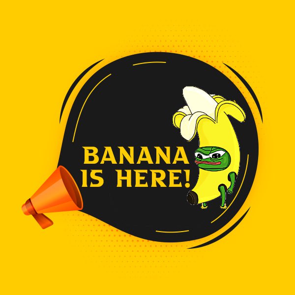 Banana_ERC's tweet photo. Let's use $BANANA to slapped $PEPE on the memecoins. 

#BANANA #PEPE #Binance #BTC #ETH #Ethereum #cryptocurrency #memecoins #Coinmarketcap #CoinGecko #Bitcoin #HOLDYOURBANANA https://t.co/tXMQznvOCA
