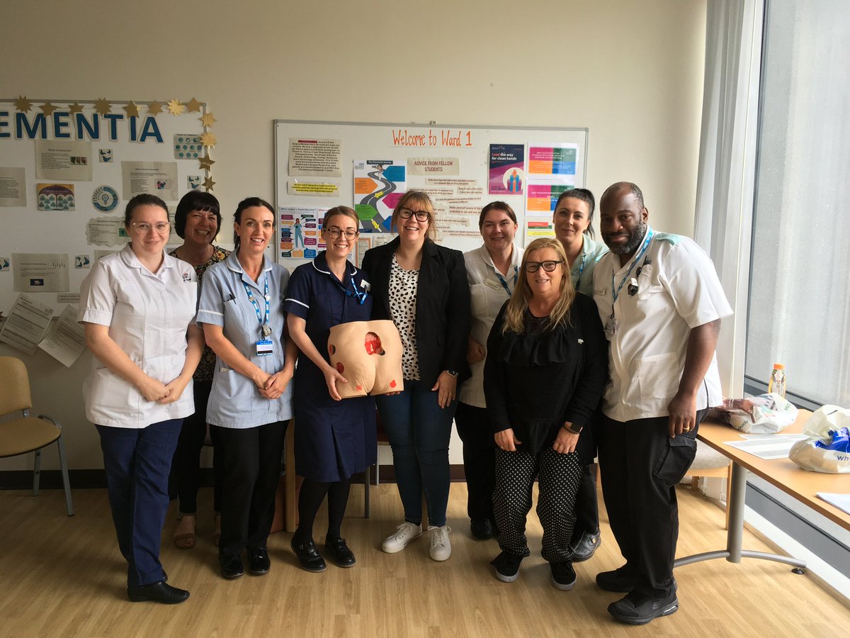 Pressure ulcer prevention training delivered on Ward 1 this morning by our wonderful link nurse Angela. Thank you all for your attendance and interaction #reducingpatientharm #stopthepressure @ClairePenn4 @NCICNHS @janelouiseleech @LauraNunn88 @lynboro