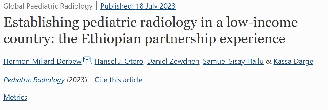 Check out our paper on Pediatric Radiology!
Interesting Read! 🎉🎉

<a href="/oterocobo/">Hansel Otero</a> <a href="/CHOPRadiology/">CHOP Radiology</a> <a href="/CHOP_Research/">CHOP Research</a> <a href="/AddisAbabaUni/">Addis Ababa University</a> 

link.springer.com/article/10.100…